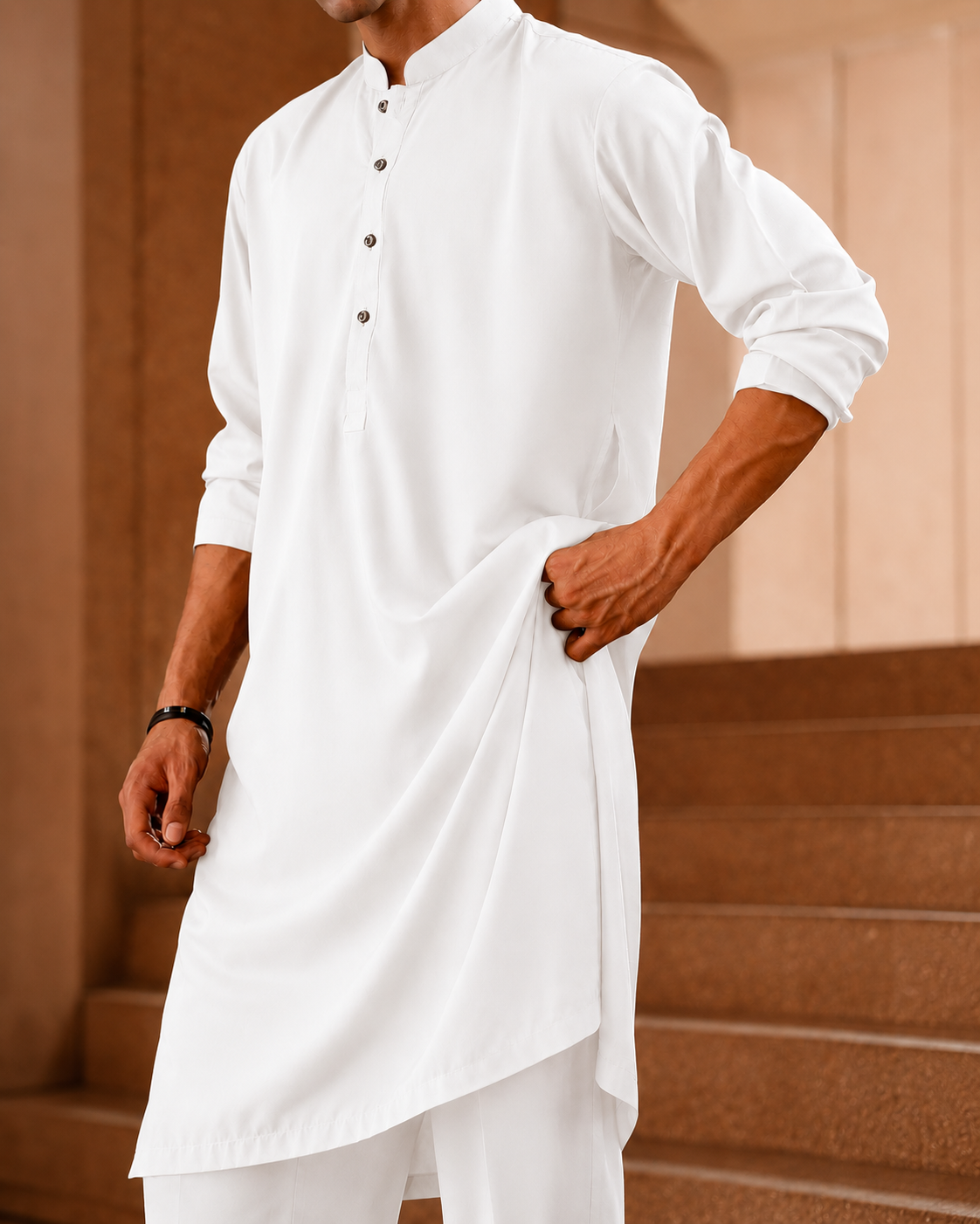 Zalvaro Luxury Steel White Unstitched Men's Suit