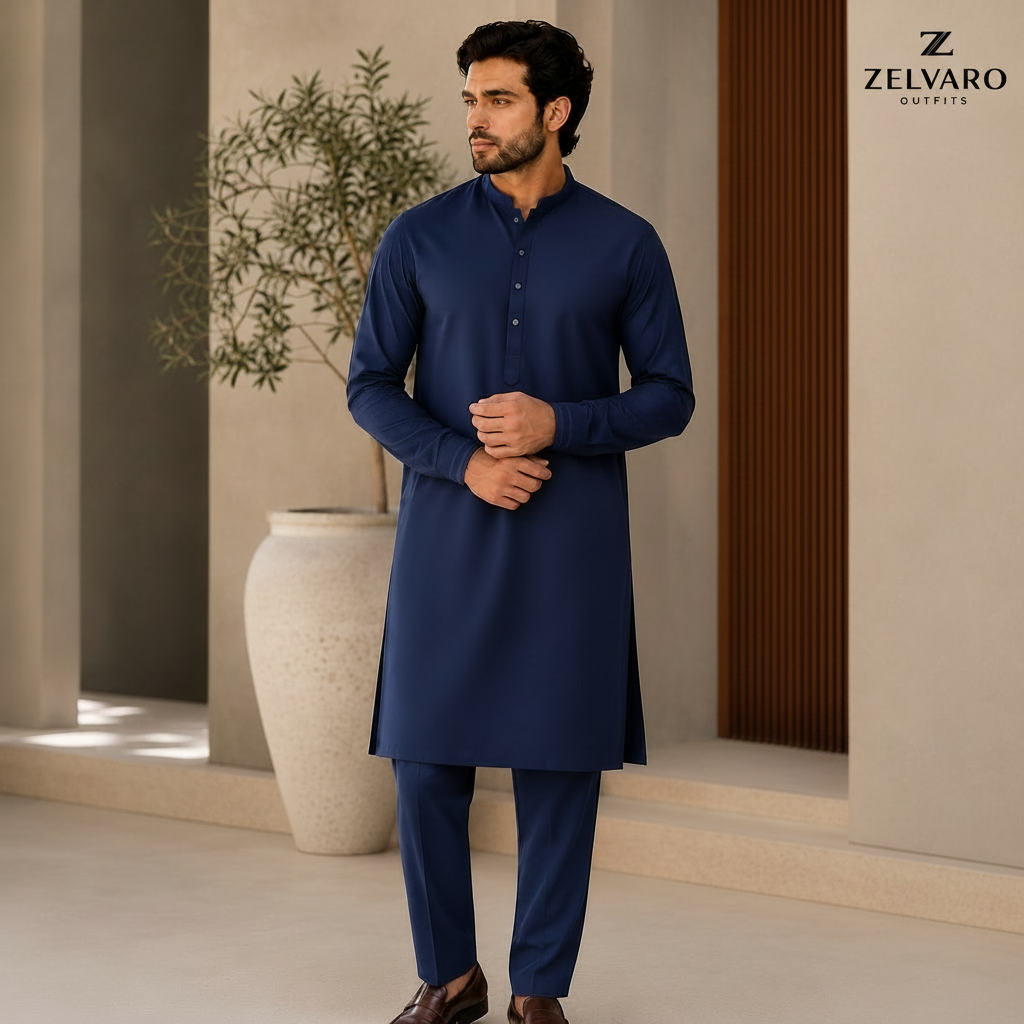 Zelvaro Outfits | Luxury Steel Dark Blue