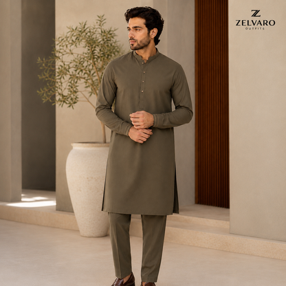 Zalvaro Luxury Steel Coffee Men's Unstitched